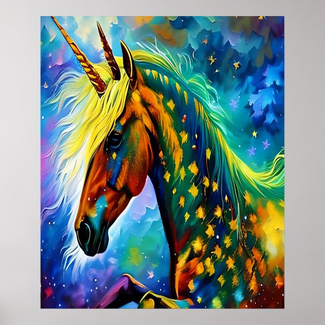 Affiche Art imprimable de licorne magique haute qualité nu (Devant)