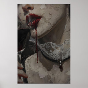 Affiche Art imprimable de vampire femme gothique victorien