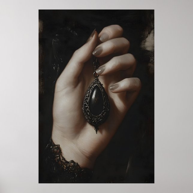 Affiche Art imprimable pendentif gothique victorien sombre (Devant)