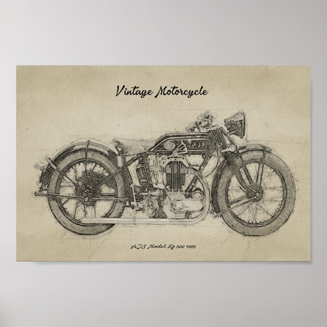 Affiche Art Imprimer Moto classique (Devant)