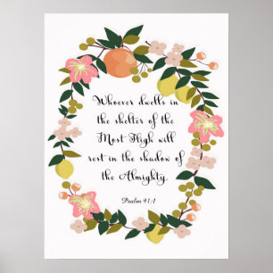 Affiche Art inspirant chrétien - Psaume 91:1