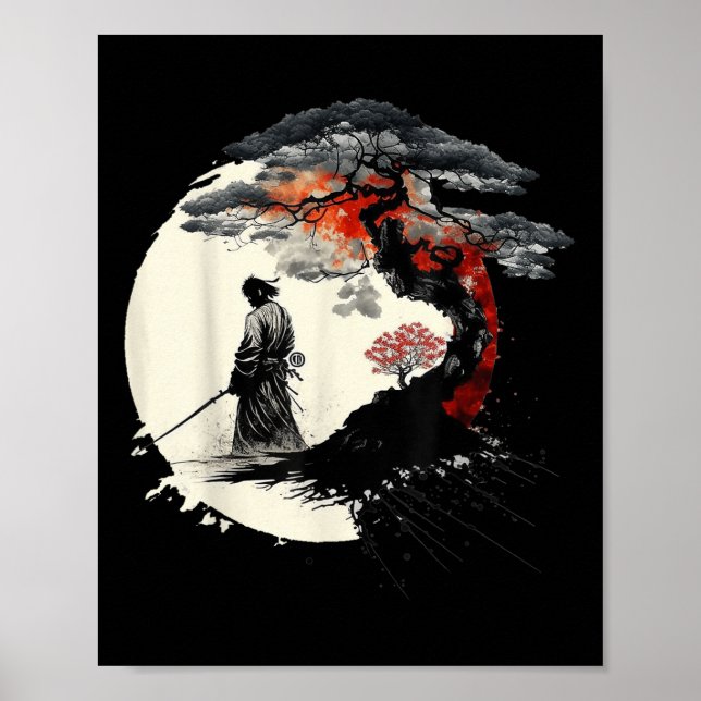 Affiche Art Japonais Aikido Arbre De Vie Paix Art De Guerr (Devant)