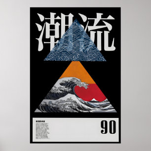 Affiche Art japonais vintage inspiré d'Ukiyo-e de la Grand