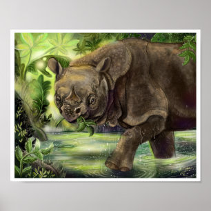 Affiche Art Javan Rhino