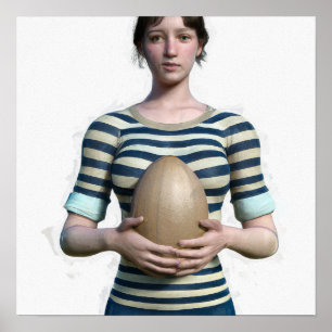 Affiche Art Joueuse de rugby à femmes