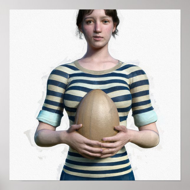 Affiche Art Joueuse de rugby à femmes (Devant)
