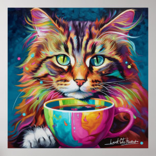 Affiche Art latte de chats de Sibérie pour égayer votre jo