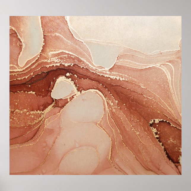 Affiche Art Liquide Luxe : Fusion d'encre de marbre (Devant)