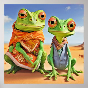 Affiche Art Lizard de famille
