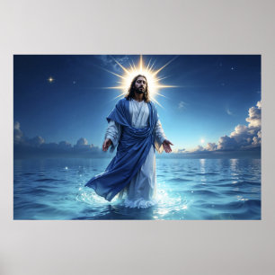 Affiche Art lumineux chrétien Jésus Christ foi espoir art