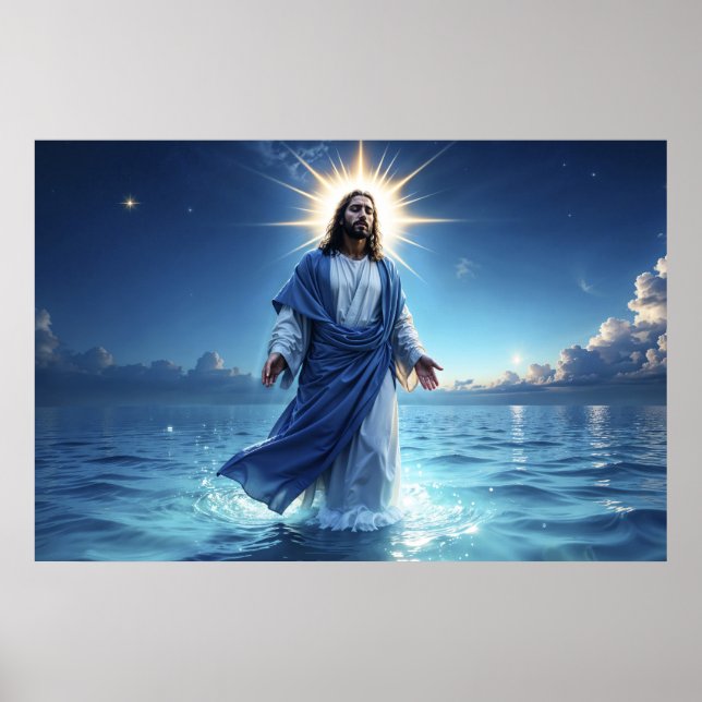 Affiche Art lumineux chrétien Jésus Christ foi espoir art (Devant)