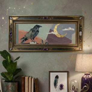 Affiche Art lunaire céleste du corbeau – Nature gothique
