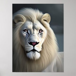 Affiche Art majestueux Lion blanc