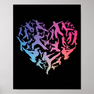 Affiche Art martial Coeur Amour entraînement Karate Tae Kw