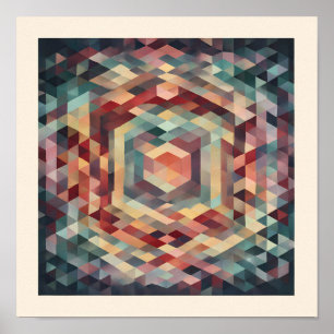 Affiche Art Mathématique Intriqué : Tessellation de Polygo