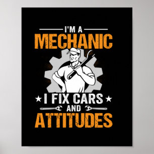 Affiche Art mécanique   Je Suis Un Mécanicien Je Corrige