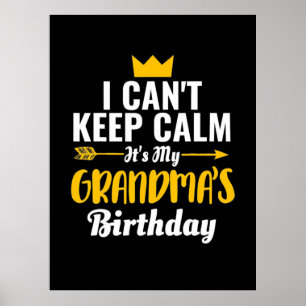 Affiche Art Mère   C'Est Mon Anniversaire De Grand-Mère
