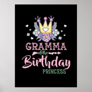 Affiche Art Mère   Gramma De La Princesse Anniversaire Noë
