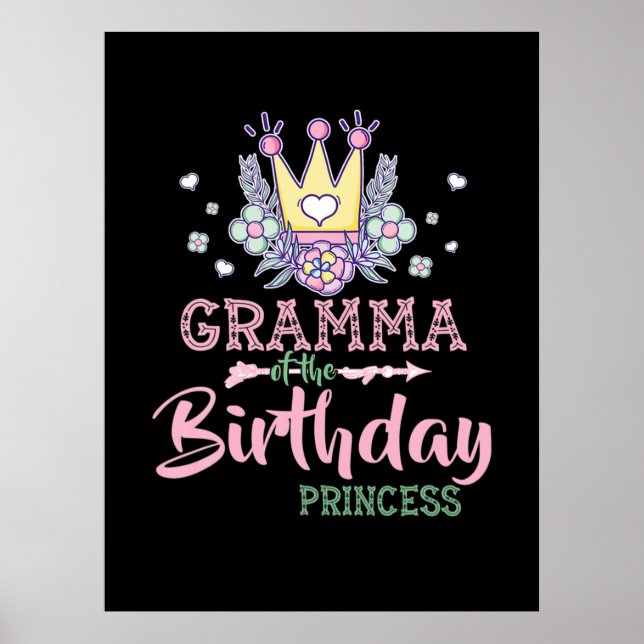 Affiche Art Mère | Gramma De La Princesse Anniversaire Noë (Devant)
