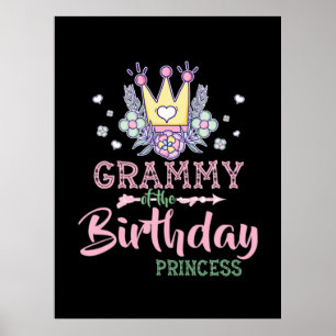 Affiche Art Mère   Grammy De L'Anniversaire Princesse Noël