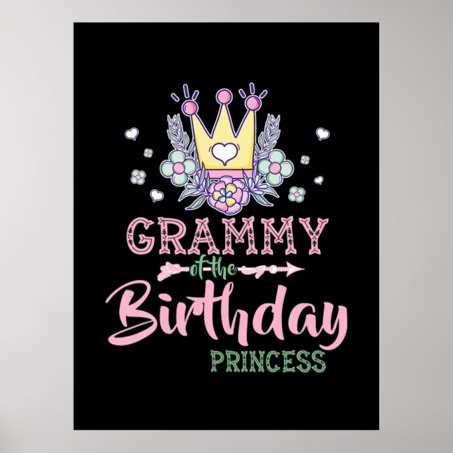 Affiche Art Mère | Grammy De L'Anniversaire Princesse Noël (Devant)