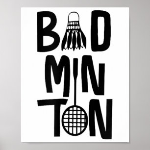 Affiche Art minimal de badminton cool, volant de badminton