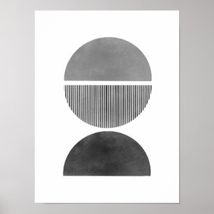 Affiche Art minimaliste Abstrait - demi-cercles 1