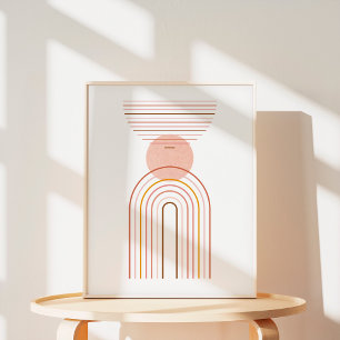 Affiche Art minimaliste Boho Arc-en-ciel Abstrait