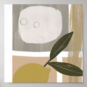 Affiche Art minimaliste citron abstrait