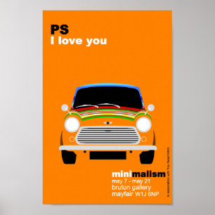 Affiche Art minimaliste classique original Mini Cooper