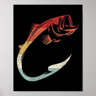 Affiche Art minimaliste de crochet de pêche cool pour les