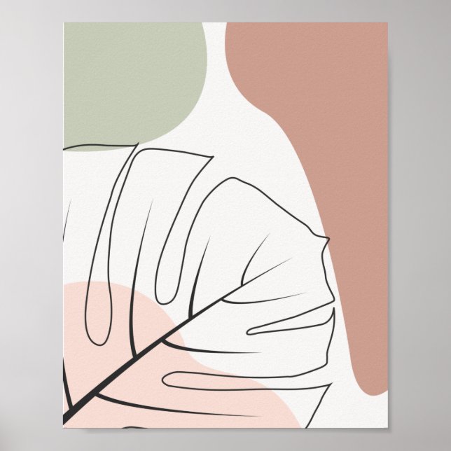 Affiche Art minimaliste de ligne monstère (Devant)