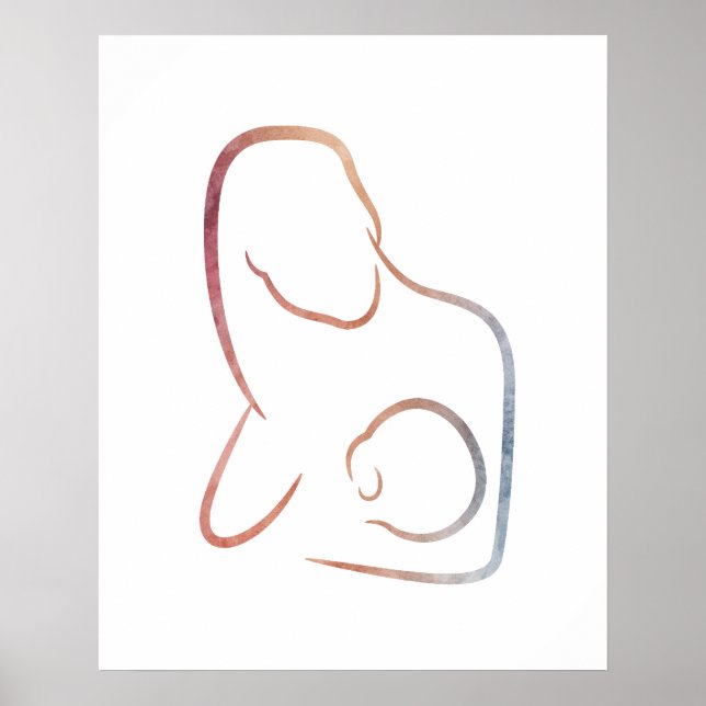 Affiche Art minimaliste - Mère allaitante (Devant)