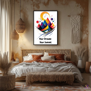 Affiche Art minimaliste motivationnel abstrait de montagne