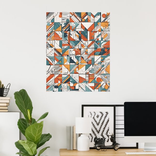 Affiche Art moderne Abstrait (Bureau à domicile)