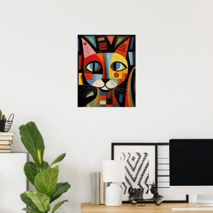 Affiche Art moderne Abstrait de Chat Colorful Wall Art
