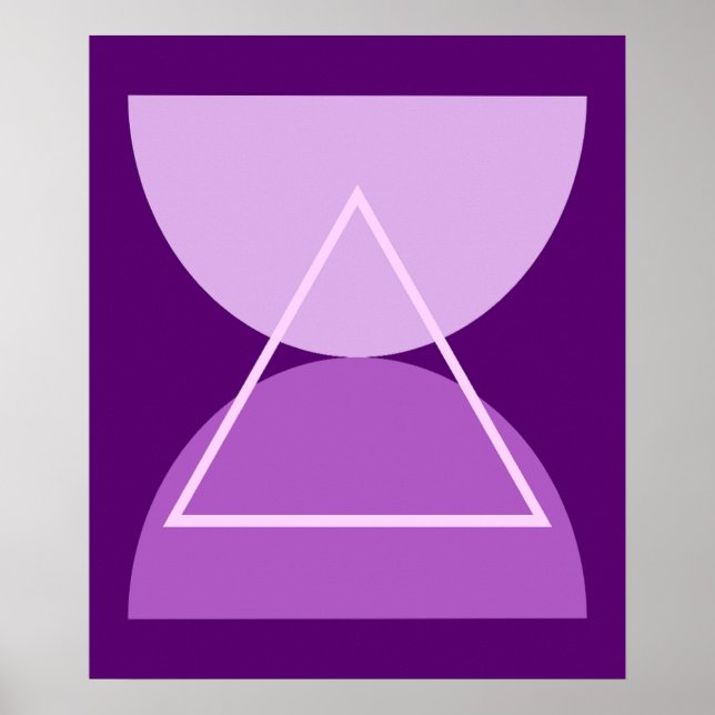 Affiche Art moderne Abstrait Formes géométriques violettes (Devant)
