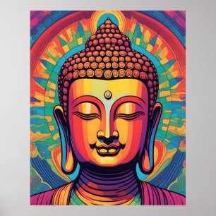 Affiche Art moderne Abstrait   Portrait de Bouddha Calme
