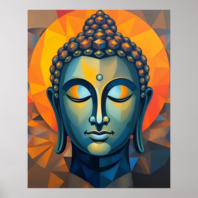 Affiche Art moderne aux couleurs géométriques | Bouddha Ab (Devant)