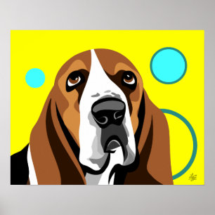 Affiche Art moderne Basset Hound