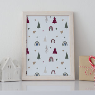 Affiche Art moderne Boho Christmas Wall Art