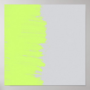 Affiche Art moderne citron vert peintures grises