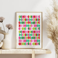 Art moderne de Noël Rouge Vert rose Géographique M