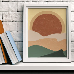 Affiche Art moderne du coucher de soleil esthétique boho