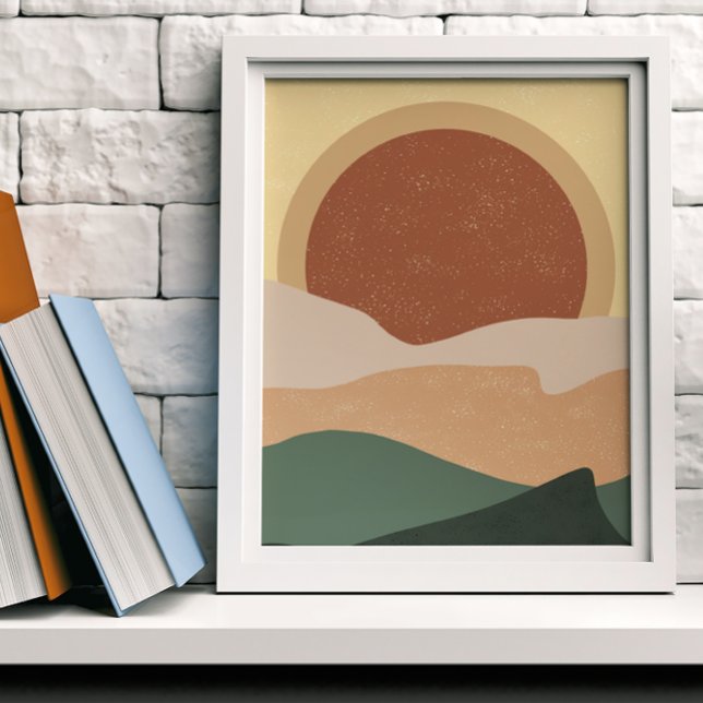 Affiche Art moderne du coucher de soleil esthétique boho (Créateur téléchargé)