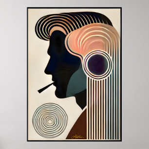 Affiche Art Moderne du Milieu du Siècle Contemplation
