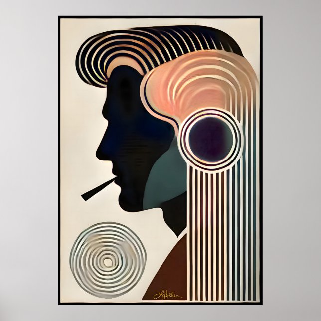 Affiche Art Moderne du Milieu du Siècle Contemplation (Devant)