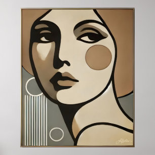 Affiche Art Moderne du Milieu du Siècle Le Regard Mode du