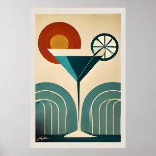 Affiche Art Moderne du Milieu du Siècle Martini du Lever d