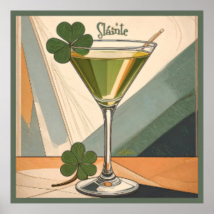 Affiche Art Moderne du Milieu du Siècle Shamrock Martini S